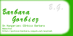 barbara gorbicz business card